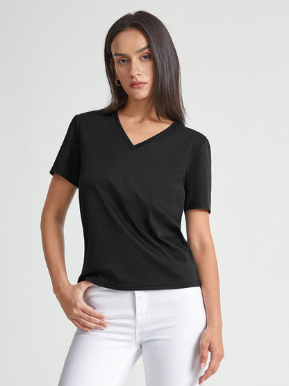 Basic Everyday Graceful V-Neck T-Shirt