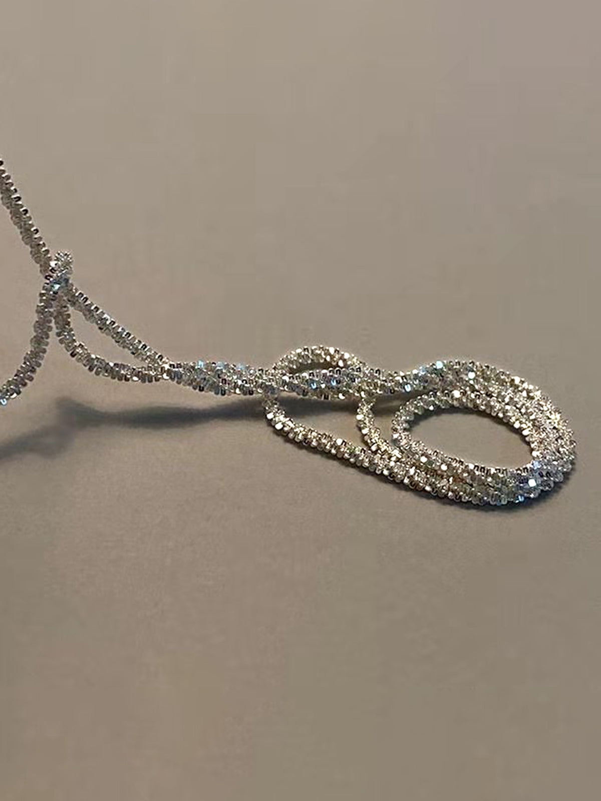 Rhinestone Decor Graceful Silver Plated Necklace