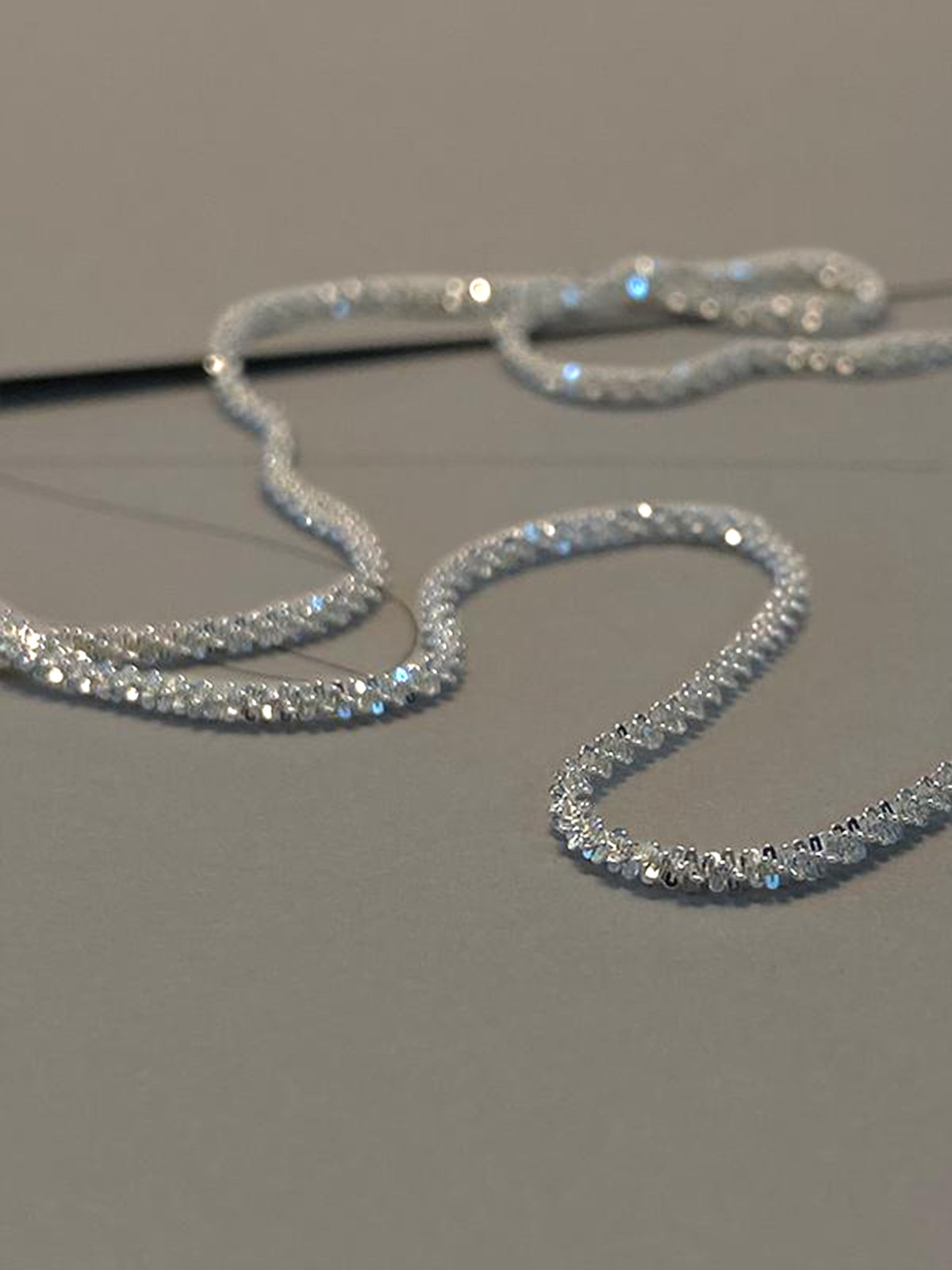 Rhinestone Decor Graceful Silver Plated Necklace