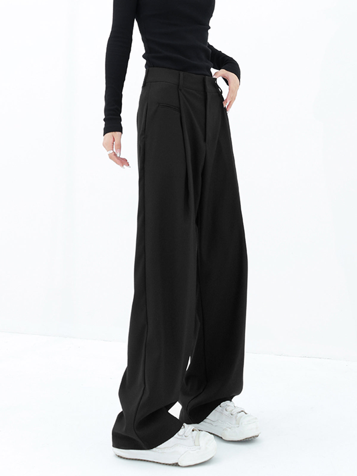 Basic Baggy Wide Trendy Leg Dress Pants