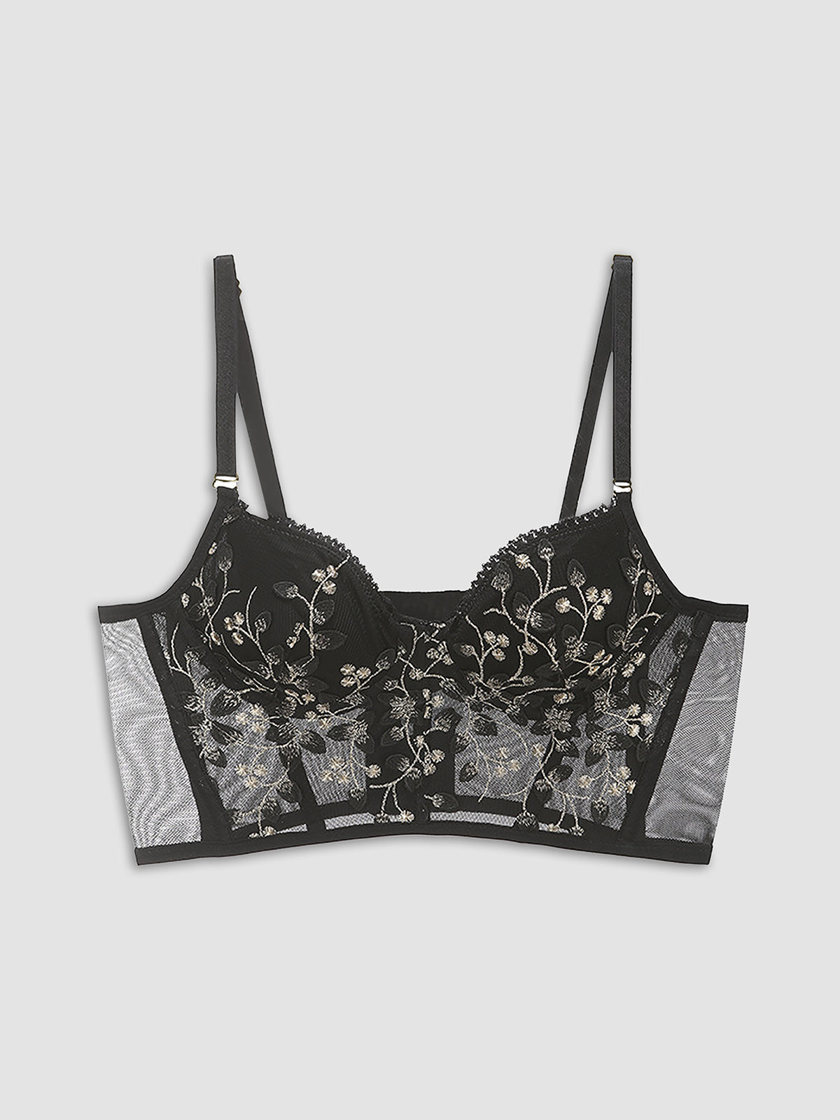 Floral Mesh Lace Trendy Crop Corset Top