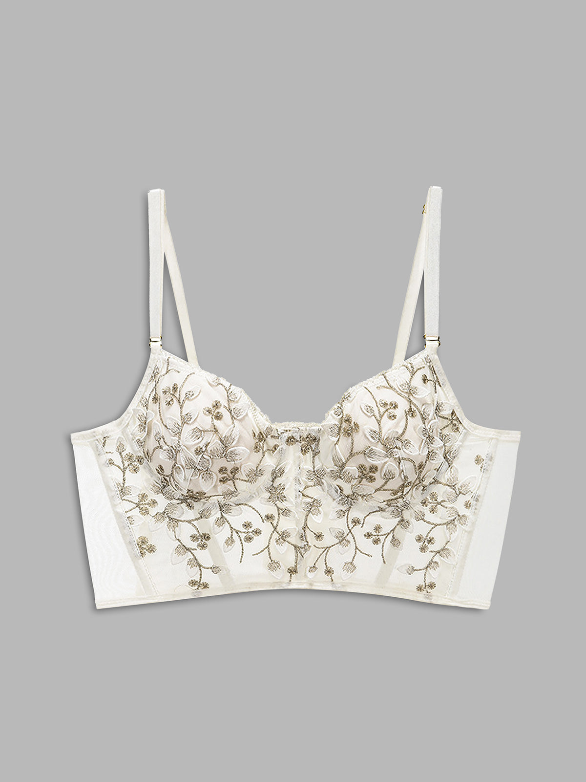 Floral Mesh Lace Trendy Crop Corset Top