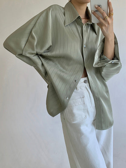 Charlotte Oversized Button Trendy Up Collared Shirt