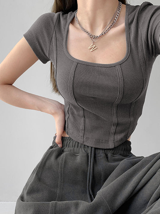 Corset Square Graceful Neck Shirt