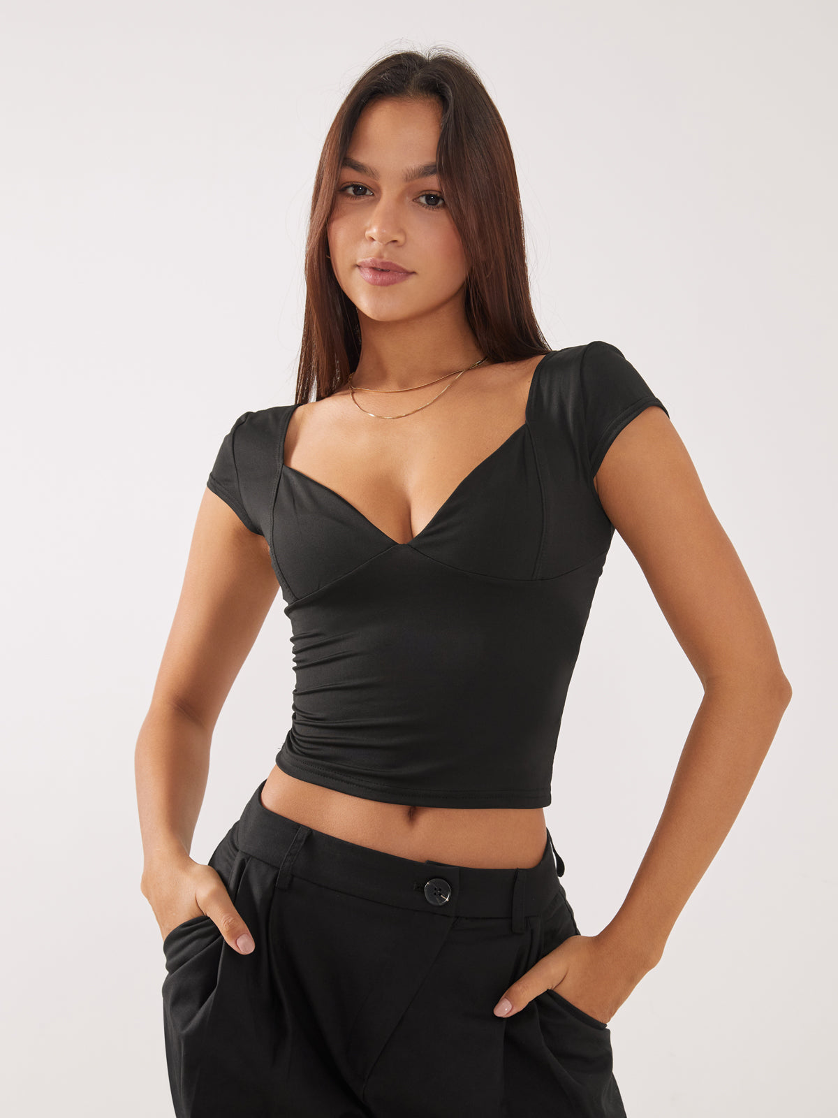 Everyday Cap Graceful Sleeve Crop Shirt