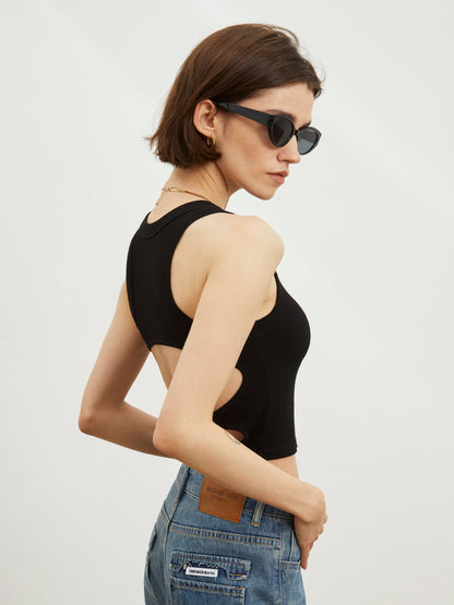 Back Chain Graceful Crop Tank Top