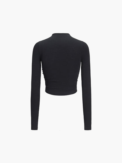 Basic Long Graceful Sleeve Crop Shirt