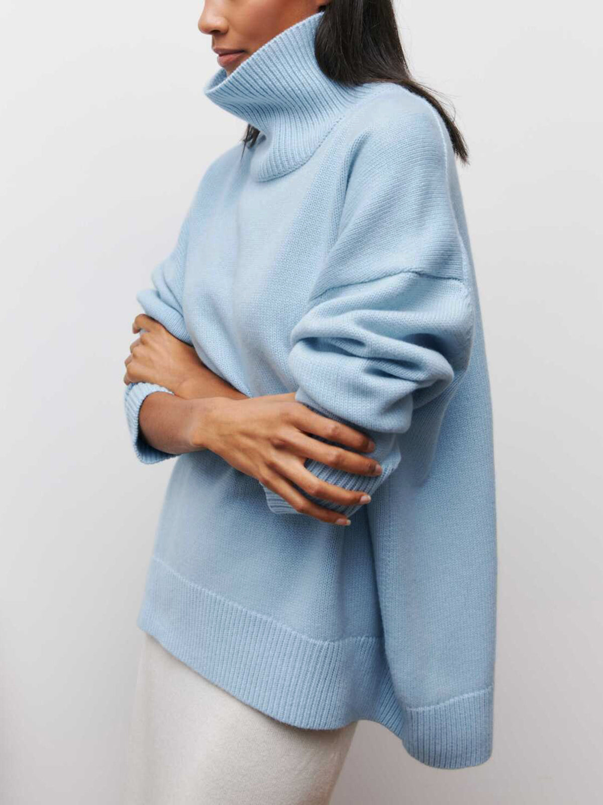 Cloudless Sky Graceful Turtleneck Oversized Sweater