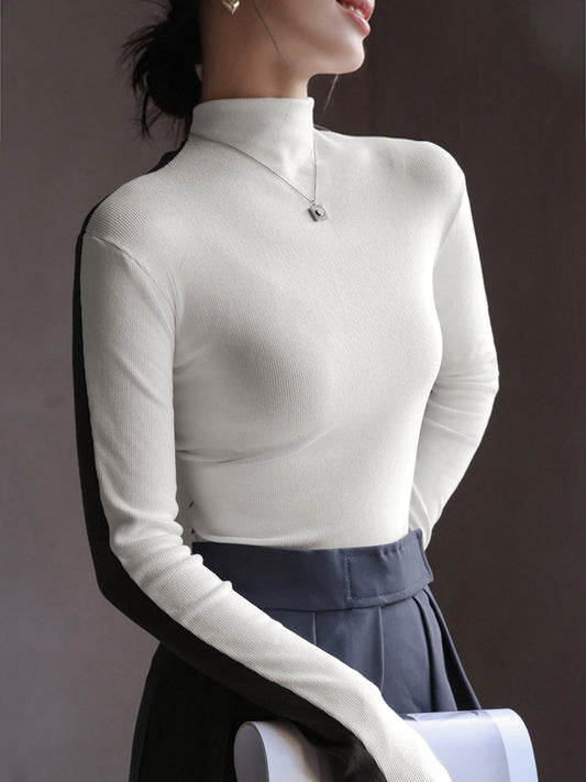 Double Sided Colorblock Trendy Long Sleeve Top