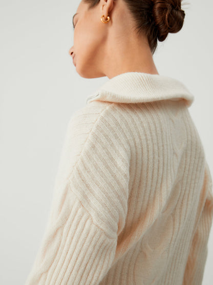 Cloud Nine Graceful Open Collar Sweater