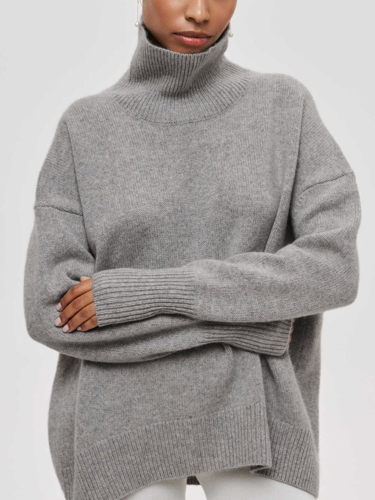 Cloudless Sky Graceful Turtleneck Oversized Sweater