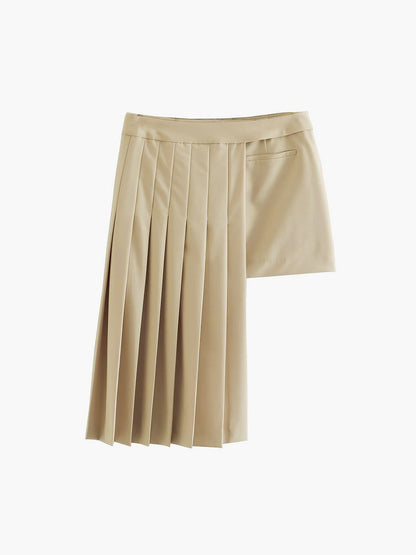 Asymmetric Layer Graceful Pleat Mini Skirt