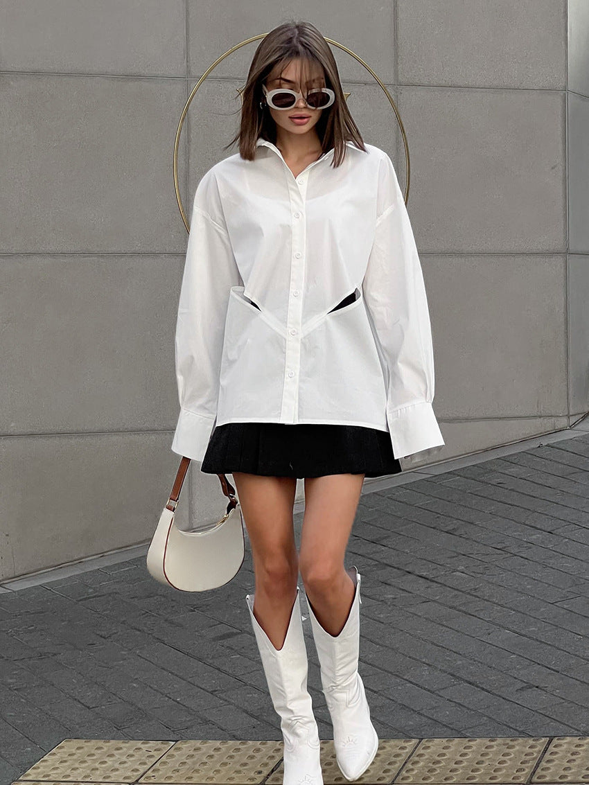 Essential Cutout Graceful Button Down Shirt