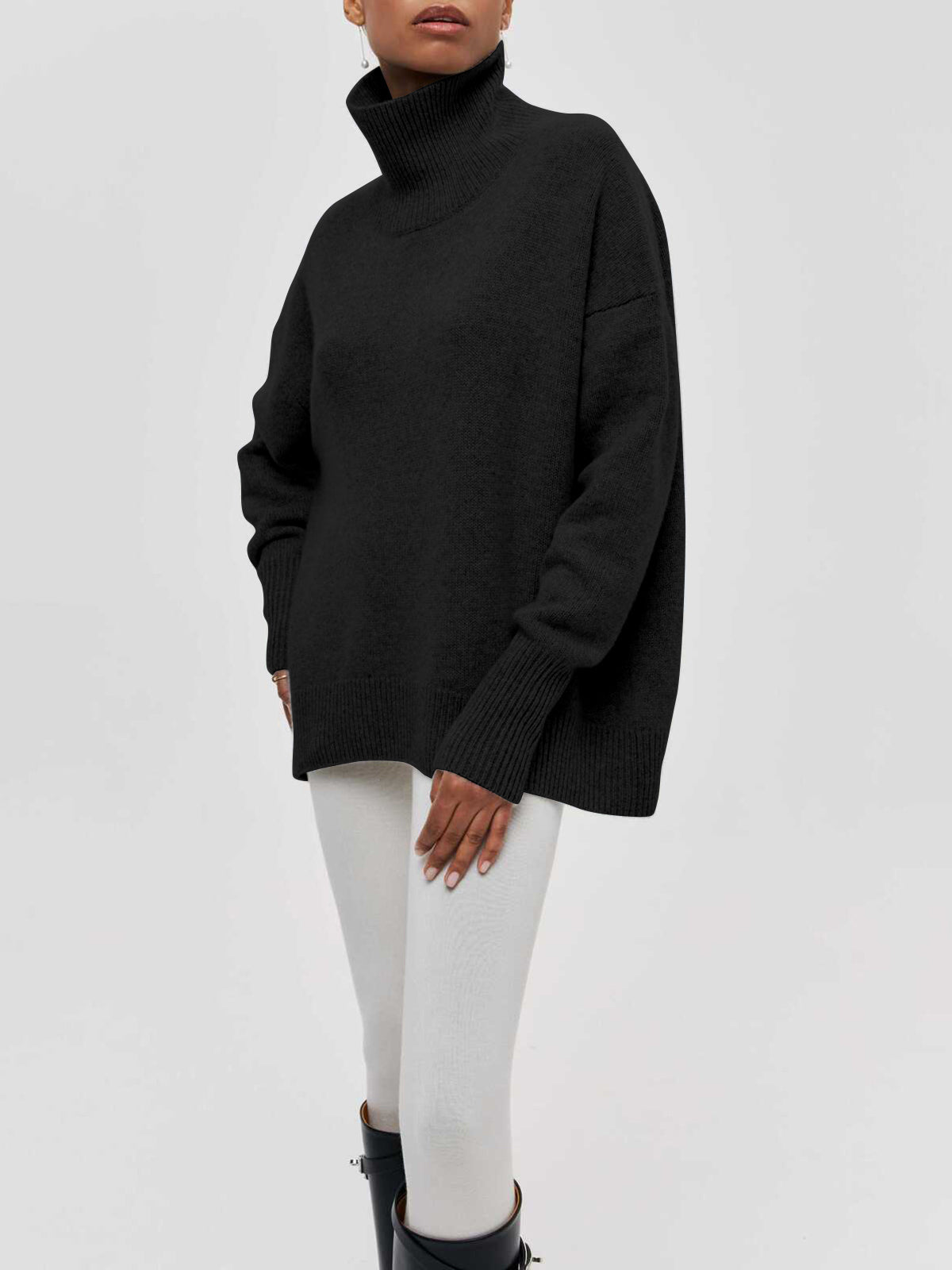 Cloudless Sky Graceful Turtleneck Oversized Sweater