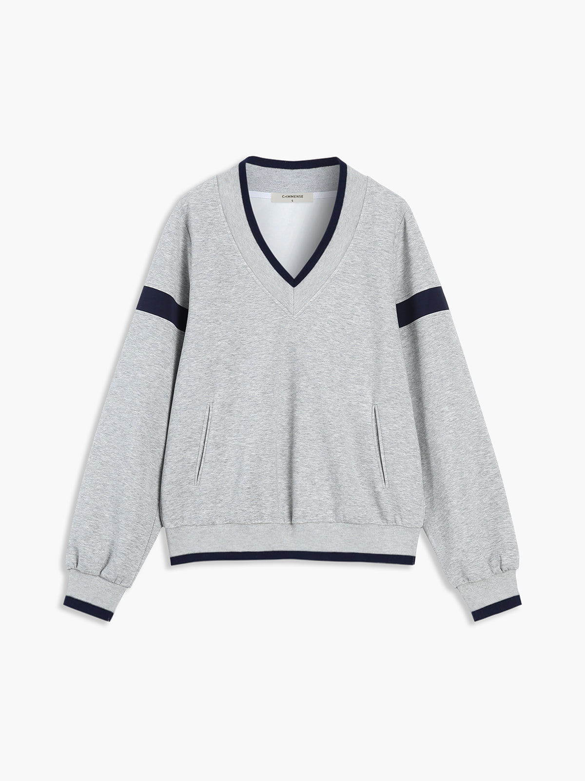 Contrast Trim Graceful Oversized Sweatshirt