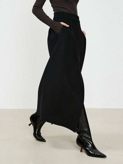 Double Pockets Graceful Slit Maxi Skirt