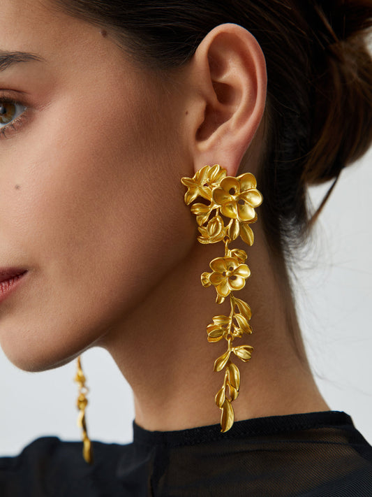 Floral Charming Fringed Earrings