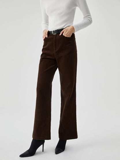 Corduroy Wide Graceful Leg Pocket Pants