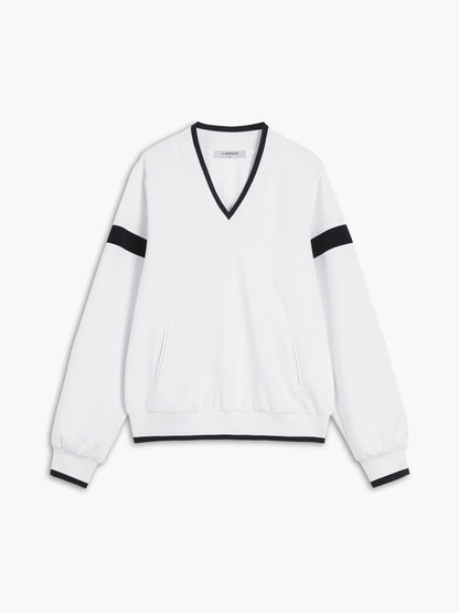 Contrast Trim Graceful Oversized Sweatshirt