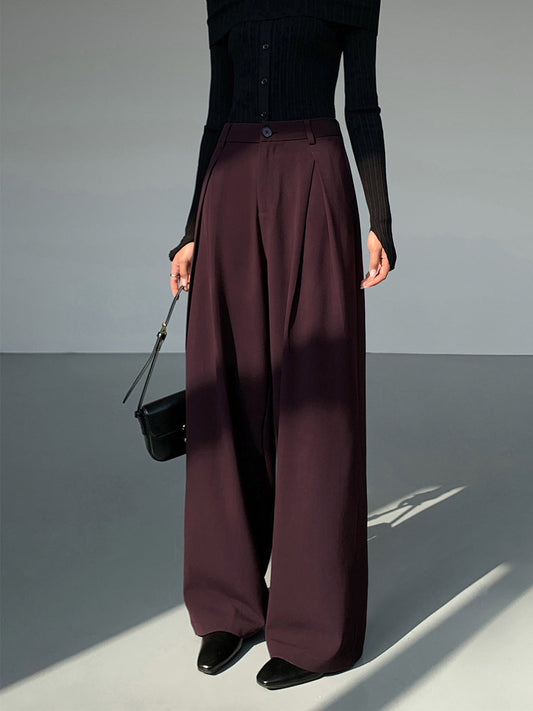 Casual Pleated Graceful Wide Leg Pants