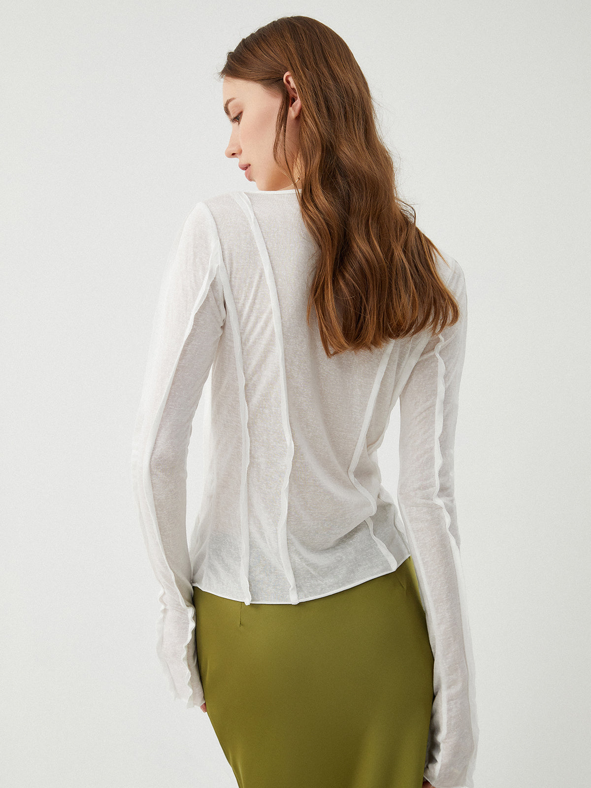 Cotton Pleated Graceful Long Sleeve Top