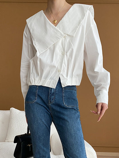 Asymmetrical Charming Collar Blouse