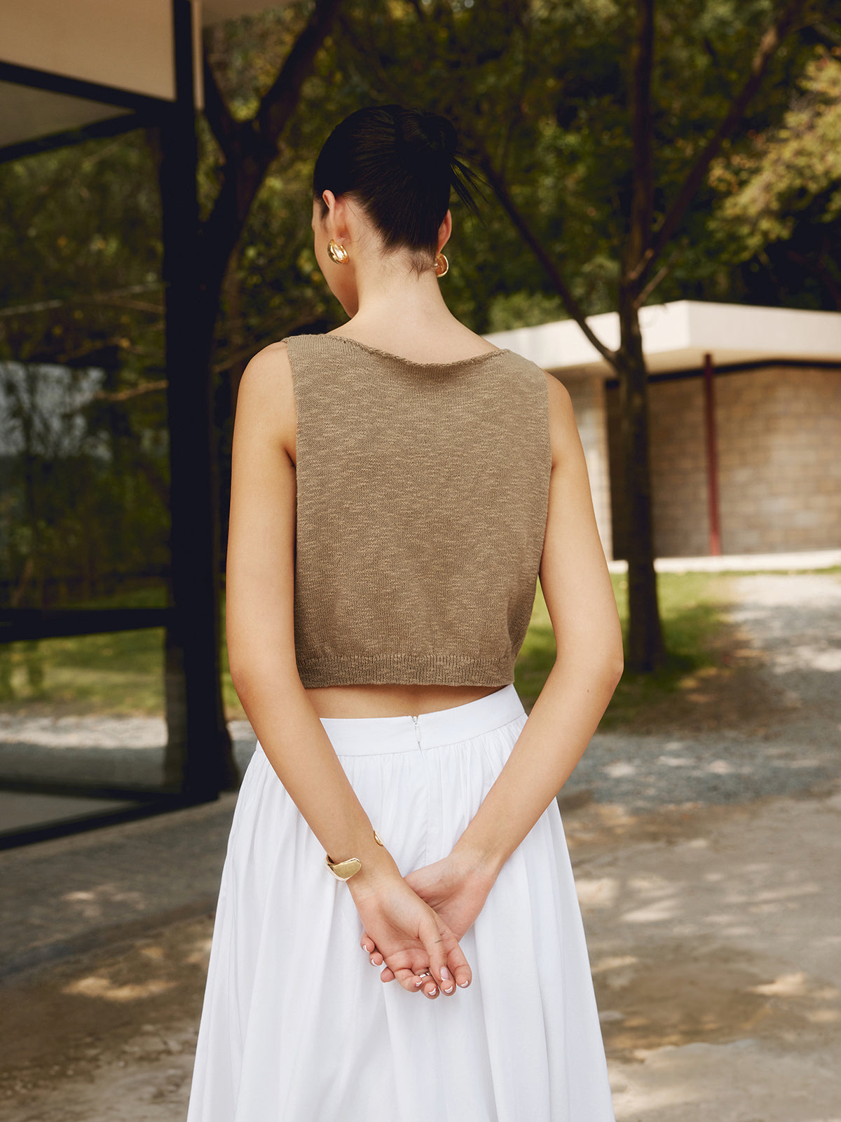 Cotton Blends Graceful Crop Top