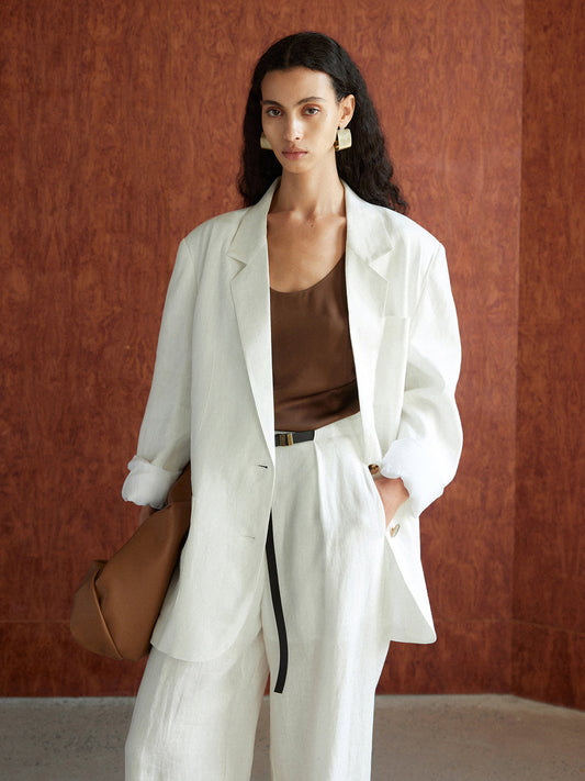 Cotton & Graceful Linen Oversized Blazer