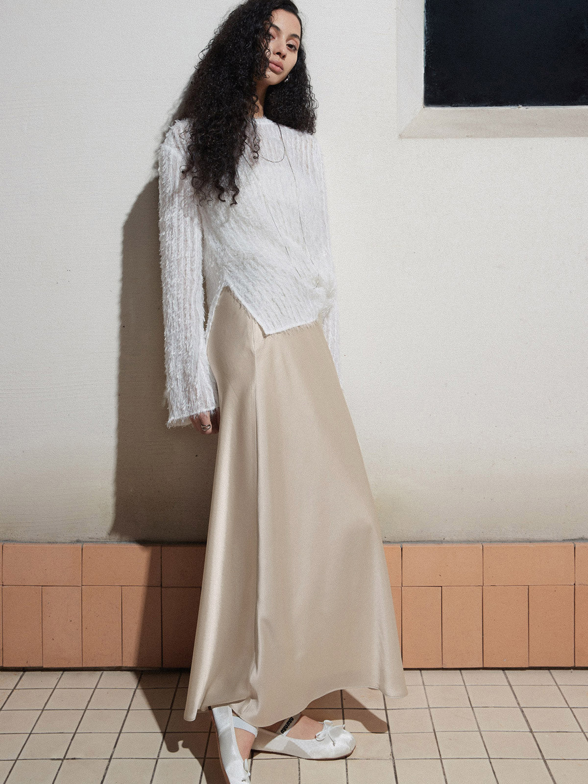 Elegant Stain Graceful Long Skirt