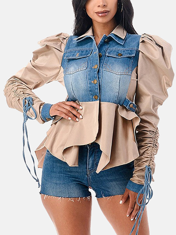 Denim Charming Patchwork Romper