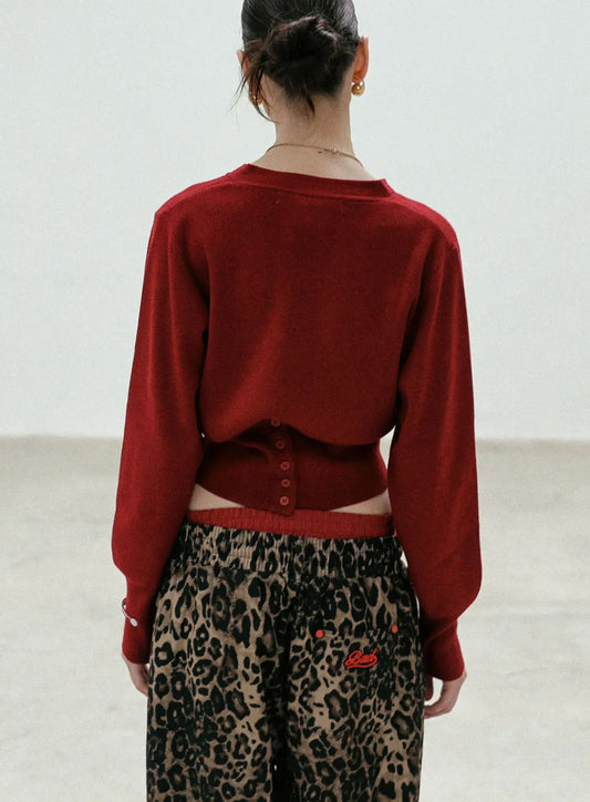 Vintage Embroidered Round Neck Cardigan Cardigan-241208