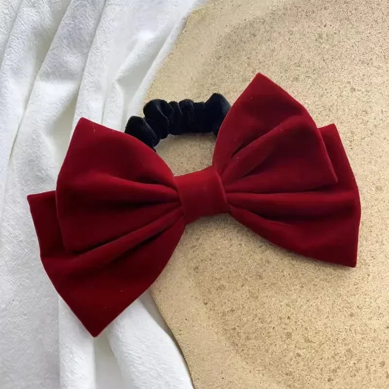 Red Velvet Elegant Fashion Ponytail Christmas Hair Accessory