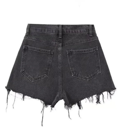 Oversized Loose And Slimming Black Summer High Waisted A-line Hot Pants Fashion Jean