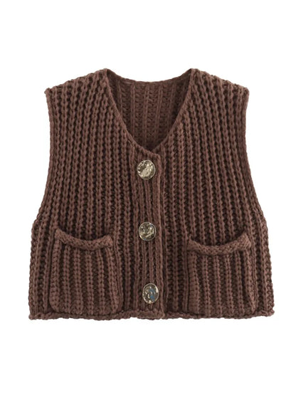 Cozy Knitted Casual Loose Single-breasted Comfortable Autumnal Fashionable Sweater