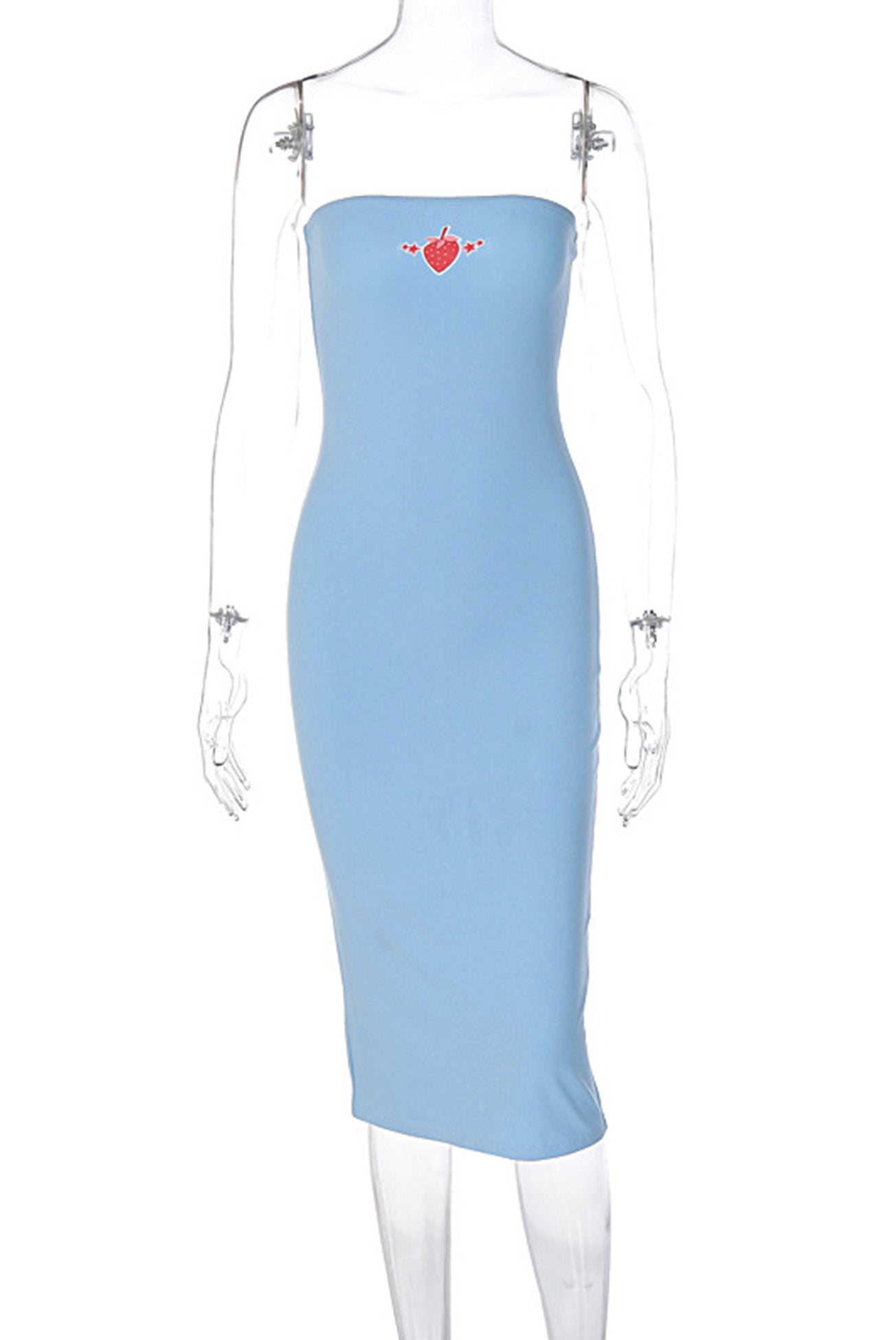 Blue Strawberry Bodycon Dress