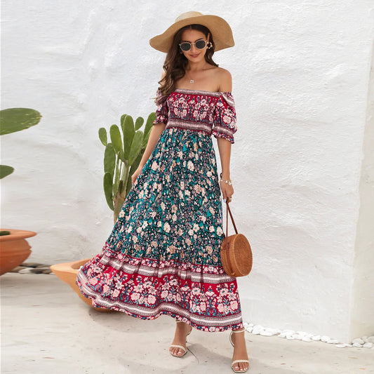 Casual Midi Sexy Elegant Beach Vacation Boho Dress