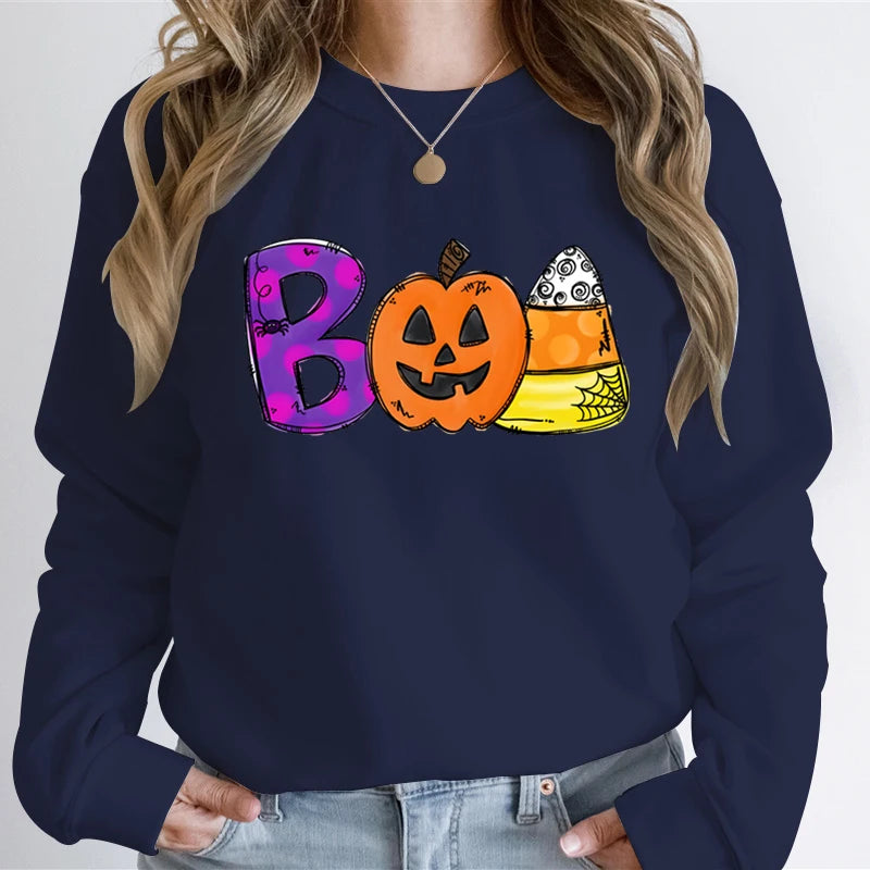 Playful Spooky Festive Pumpkin Graphic Cozy Hoodie