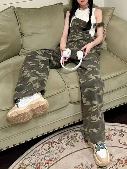 Camo Charming Oversize Overalls