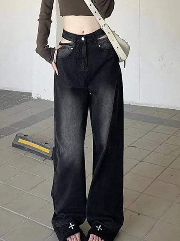 Black Stretch Graceful Flare Leg Pants