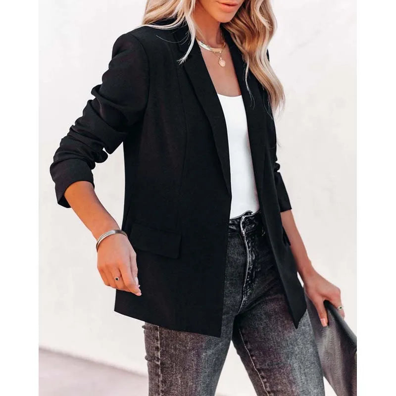 Casual Winter Office Autumn Fashion Long Sleeve Slim Fit Loose Blazer