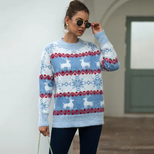 Loose Knitwear Warm Thicken Couples Matching Casual Christmas Christmas Sweater