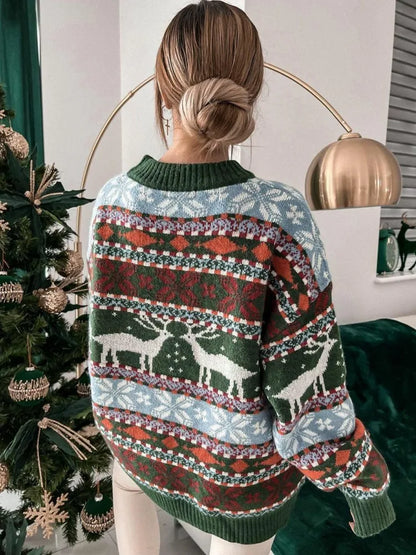 Casual Long Sleeve Knitted Pullover Basic Jersey Fashion Christmas Sweater