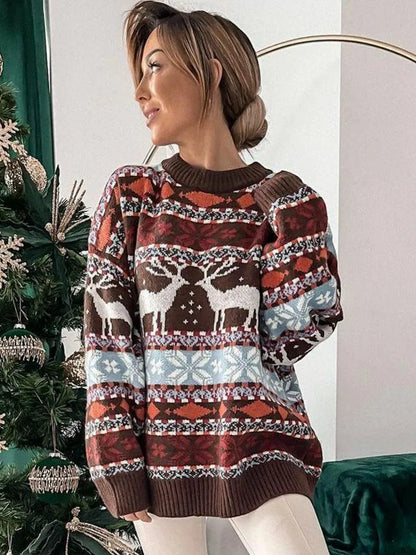 Casual Long Sleeve Knitted Pullover Basic Jersey Fashion Christmas Sweater