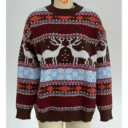 Casual Long Sleeve Knitted Pullover Basic Jersey Fashion Christmas Sweater