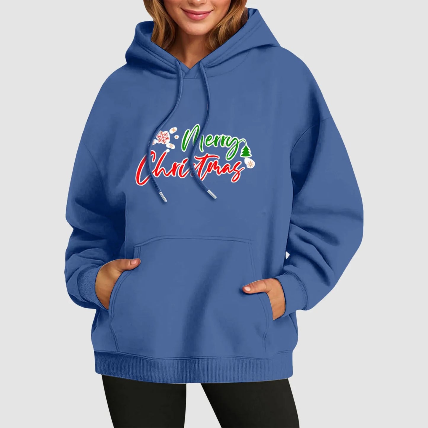 Fall Winter Funny Cute Kangaroo Pocket Long Sleeve Girl's Christmas Hoodie