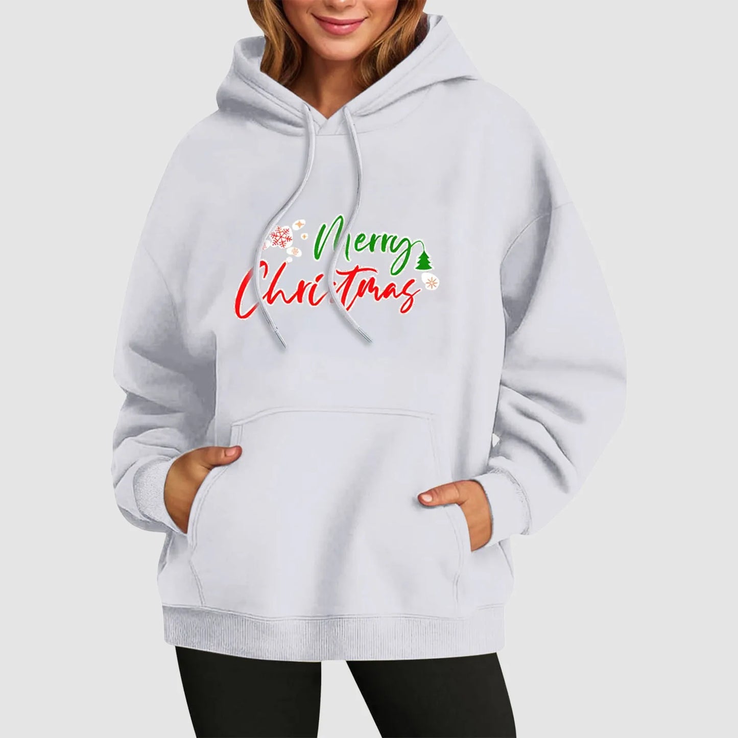 Fall Winter Funny Cute Kangaroo Pocket Long Sleeve Girl's Christmas Hoodie