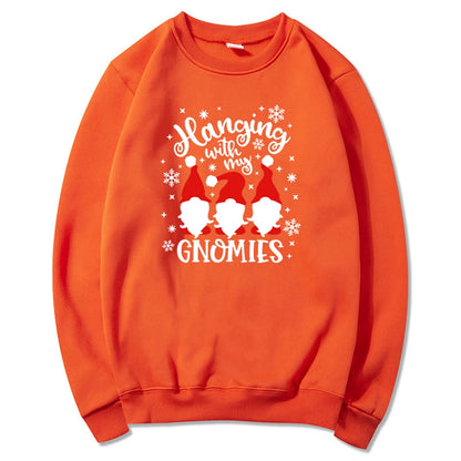 Christmas Gnomes Hanging Gnomies Funny Santa Graphic Christmas Hoodie