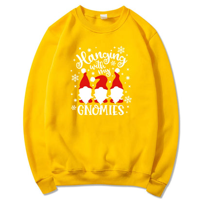 Christmas Gnomes Hanging Gnomies Funny Santa Graphic Christmas Hoodie