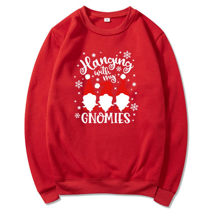 Christmas Gnomes Hanging Gnomies Funny Santa Graphic Christmas Hoodie