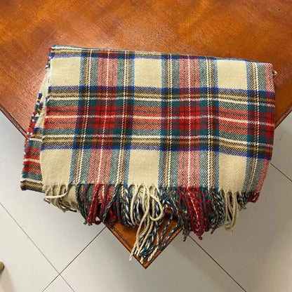 Red Plaid Vintage Classic Scarf for Women